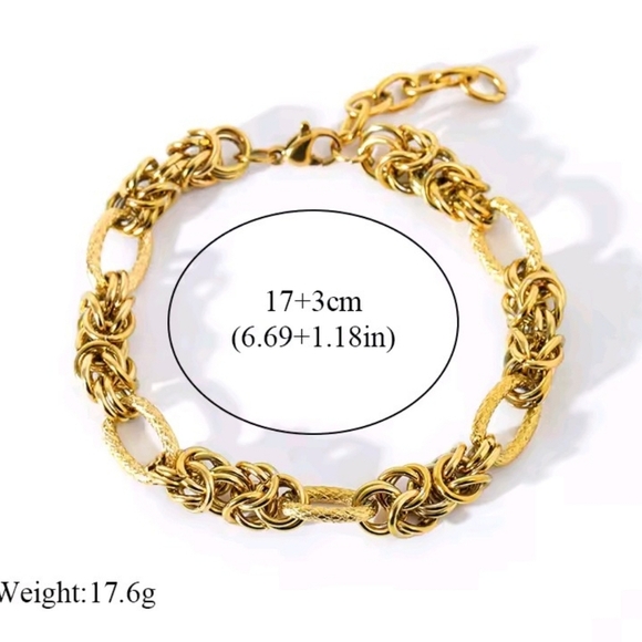 Graduated Link Elegant Gold Chain Bracelet - Picture 5 of 5